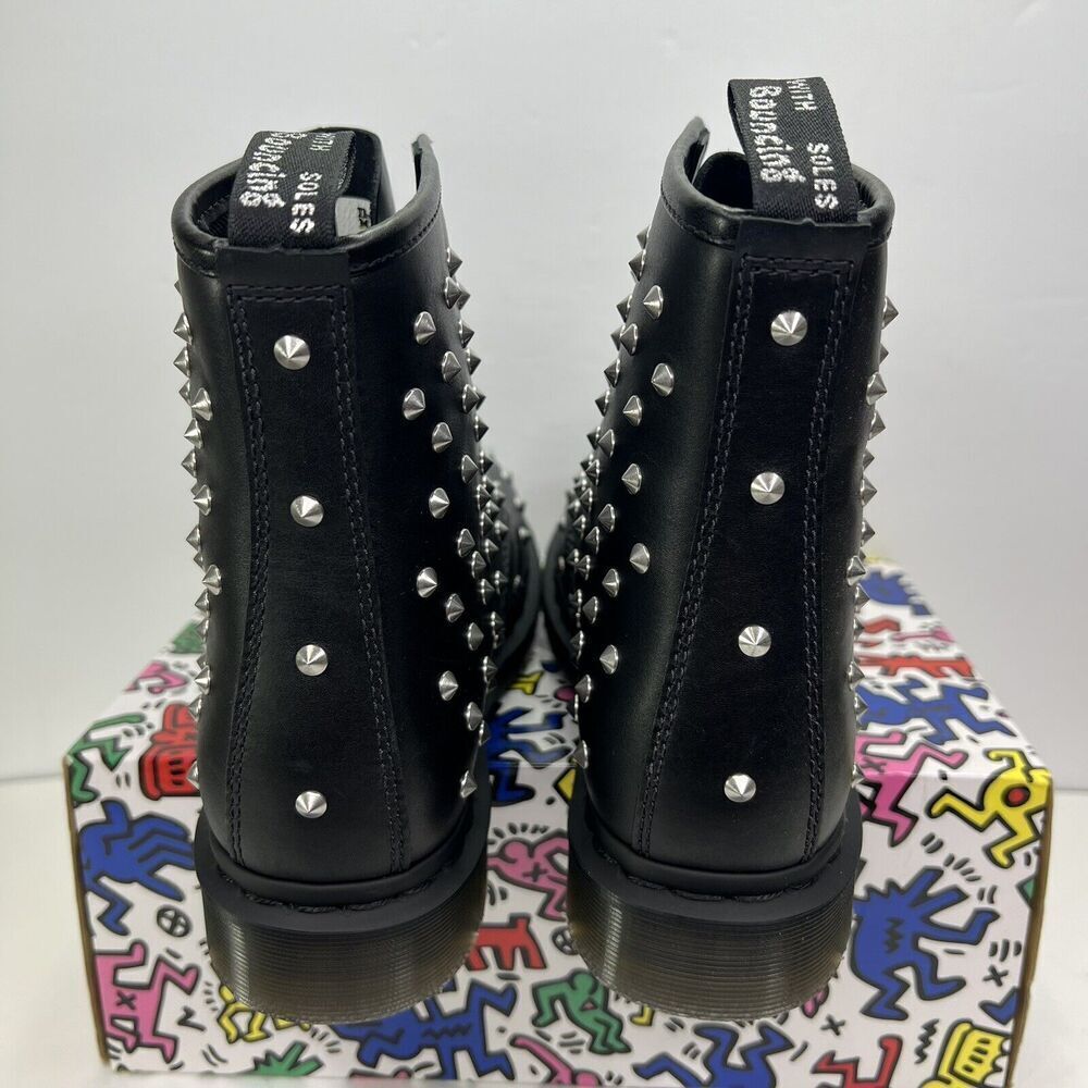 Dr. Martens 1460 Boots Wanama Studded Doc Black NEW Dr Mens Size 4 Womens Size 5 - Picture 4 of 13